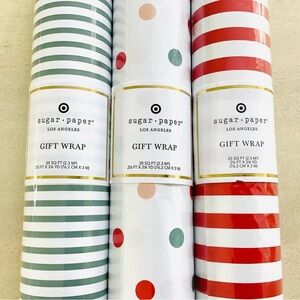3 Rolls Sugar Paper + Target Gift Wrap Paper
